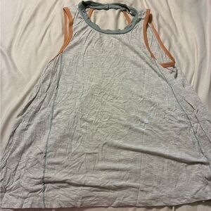 Hem & Thread Light Gray and Brown Tank Top